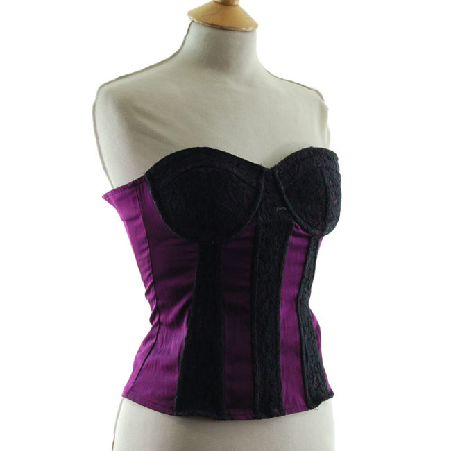 side of Vintage Purple Lace Bustier