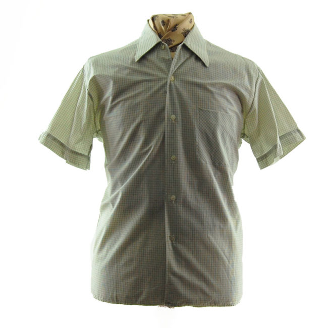 70s Grey Square Check Shirt