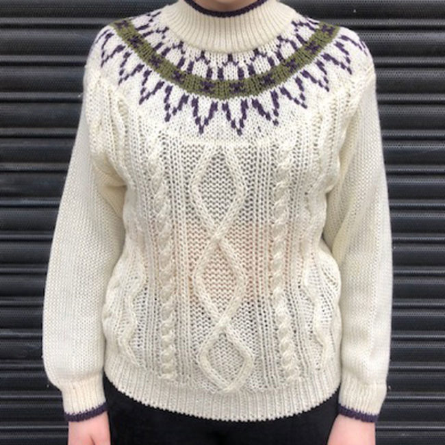 80s Vintage Cable Knit Jumper