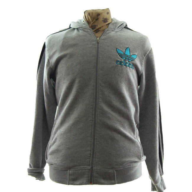 Adidas Grey Zip Up Hoodie