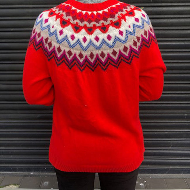 back of 80s Old Navy Womens Red Jumper