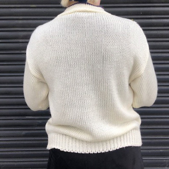 back of 80s Vintage Cable Knit Jumper