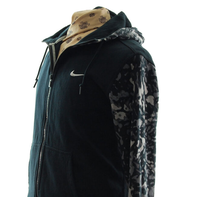 close side of Nike Grey Camouflage Hoodie