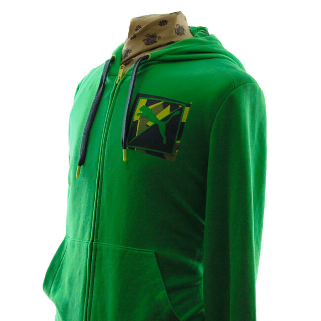 close side of Puma Acid Green Hoodie