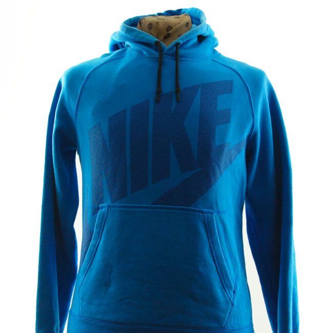 close up of Nike Dusty Blue Hoodie