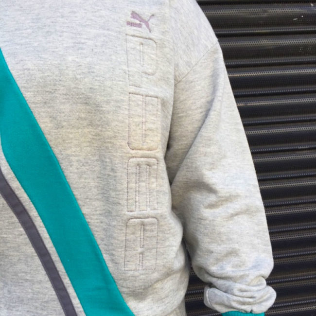 close up of Puma Grey Tracksuit