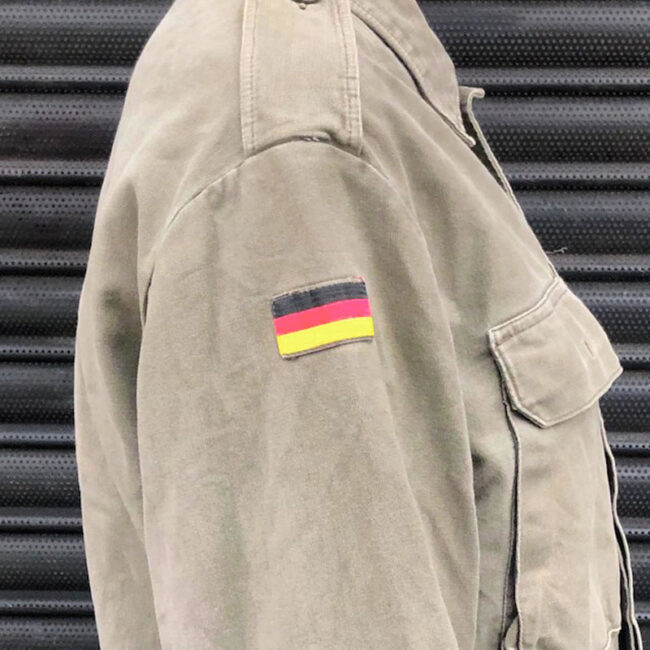 flag on Plain Green German Camouflage Jacket