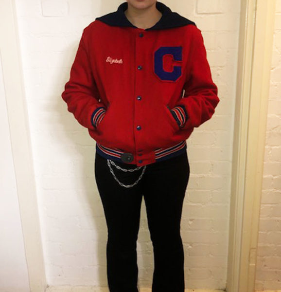 High School Baseball Jacket UK 10 Blue 17 Vintage Clothing