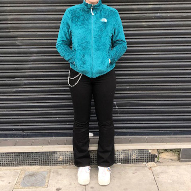 full frame The North Face Teal Green Hoodie