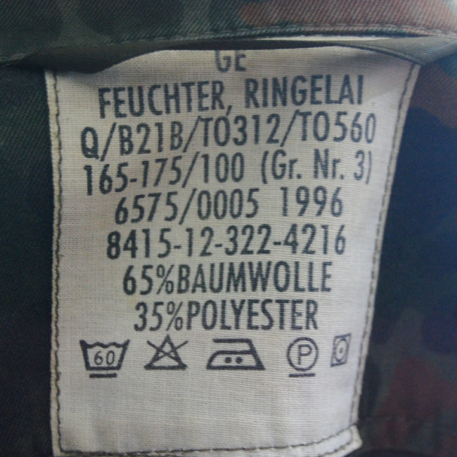 Military issue label