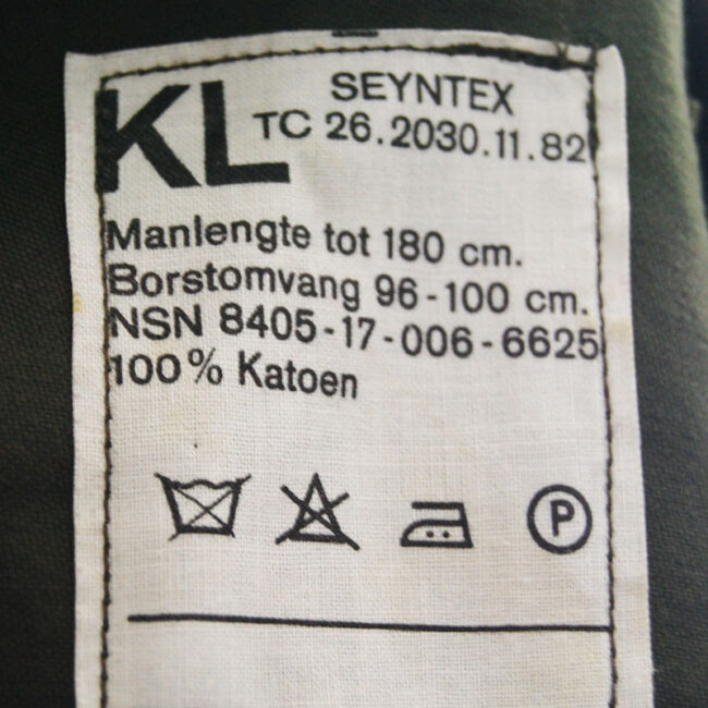 label of Dutch Olive Green Military Jacket