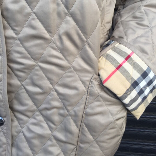 nova check Burberry Cream Quilted Jacket