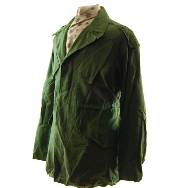 side of Dutch Olive Green Military Jacket