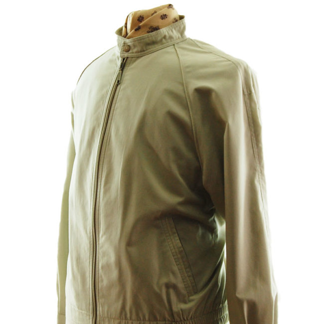 side of Vintage Mens Cream Long Jacket