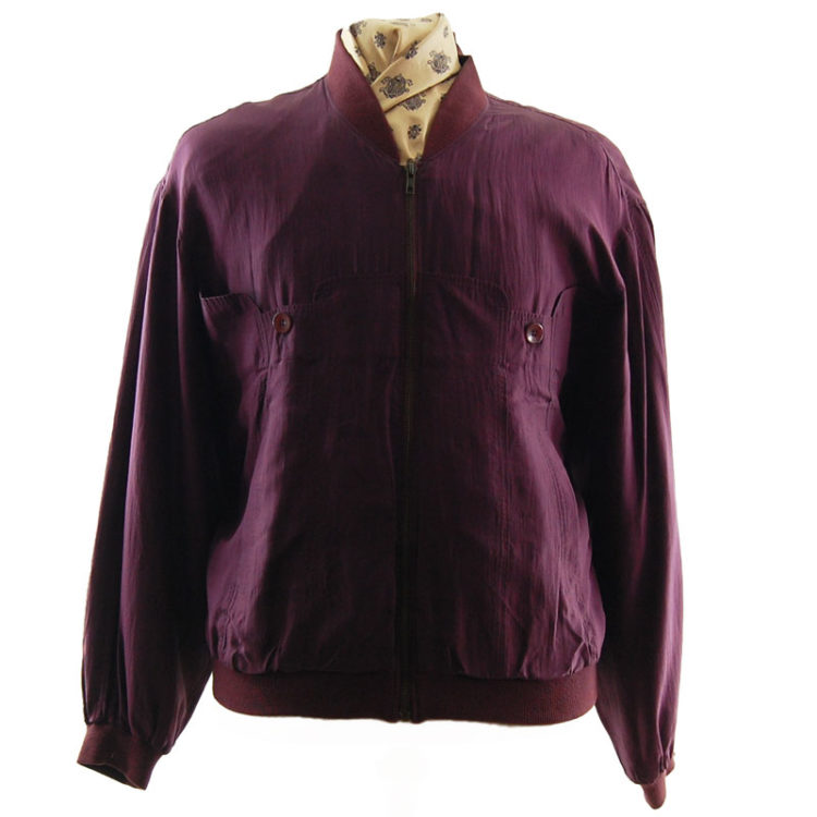 Smooth Collection Burgundy Bomber Jacket