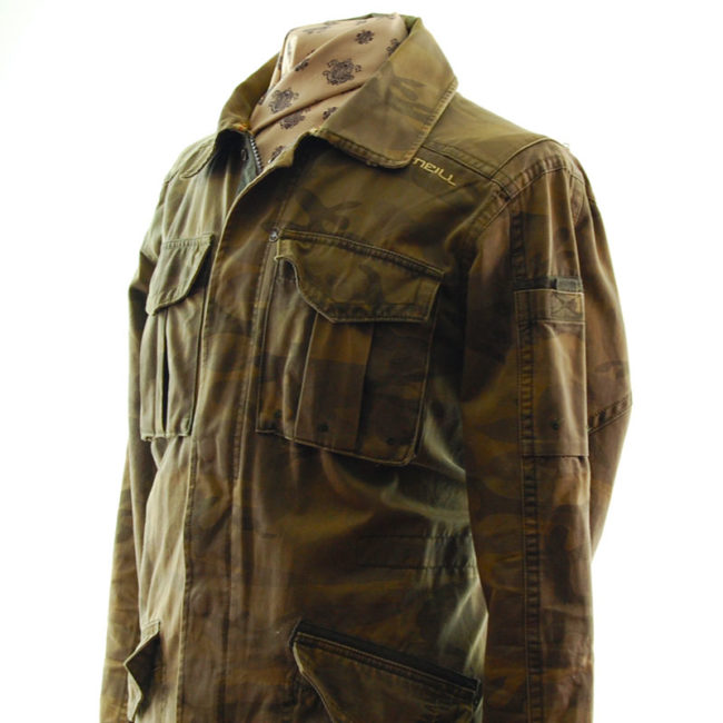 close up of O'Neill Camo Military Inspired Jacket