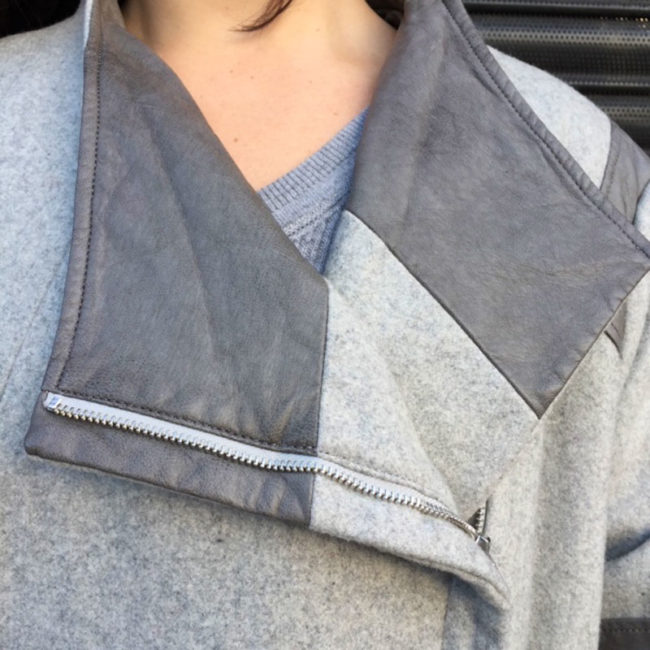 collar of Calvin Klein Asymmetrical Coat