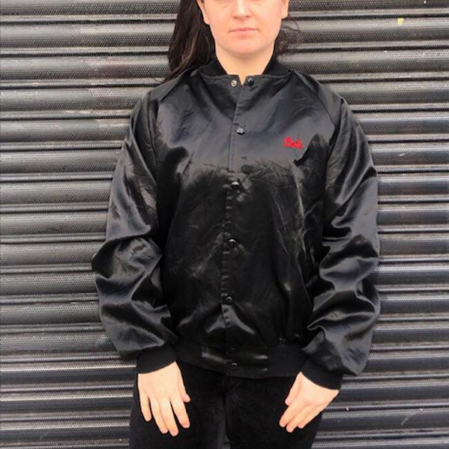 Black Satin Baseball Jacket