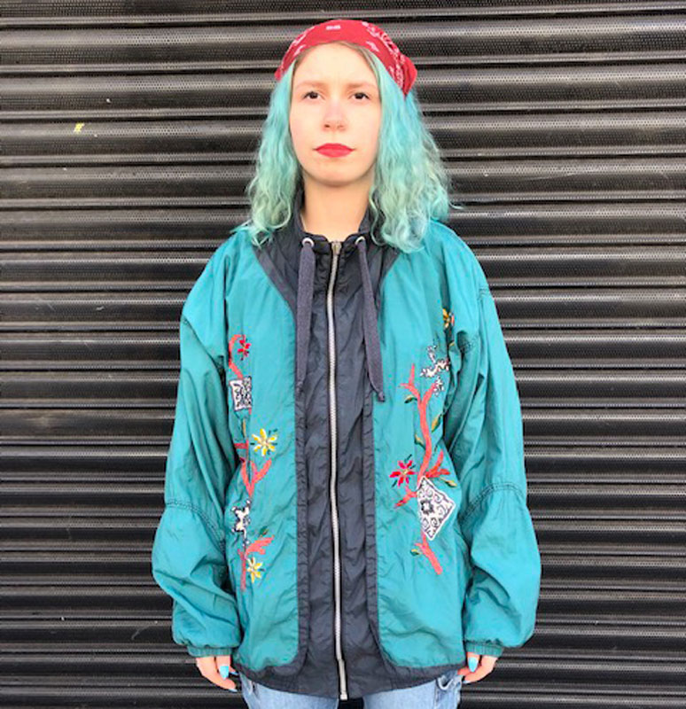 Forest Green Bomber Jacket UK 10 Blue 17 Vintage Clothing