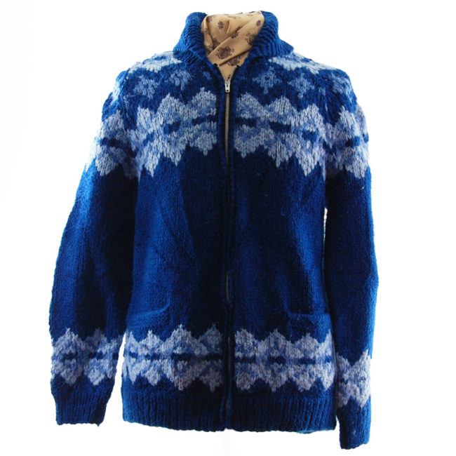 Navy Blue Buffalo Cardigan