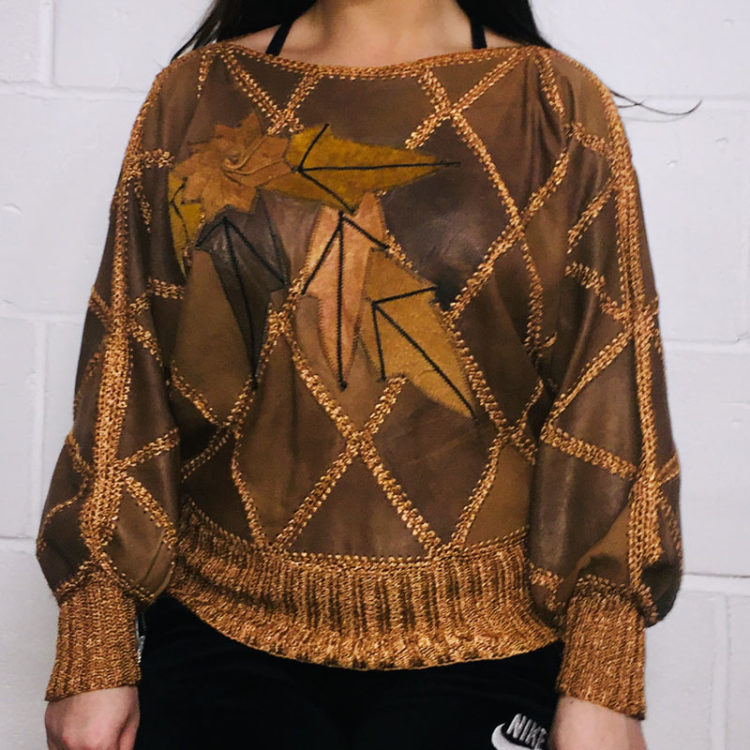 Vintage Brown Diamond Patchwork Jumper