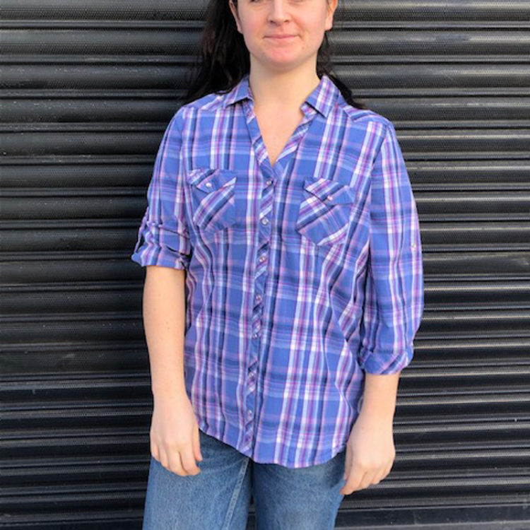 Womens Blue Cotton Shirt