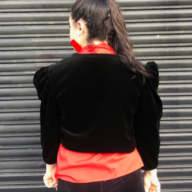 back of 80s Velvet Evening Jacket