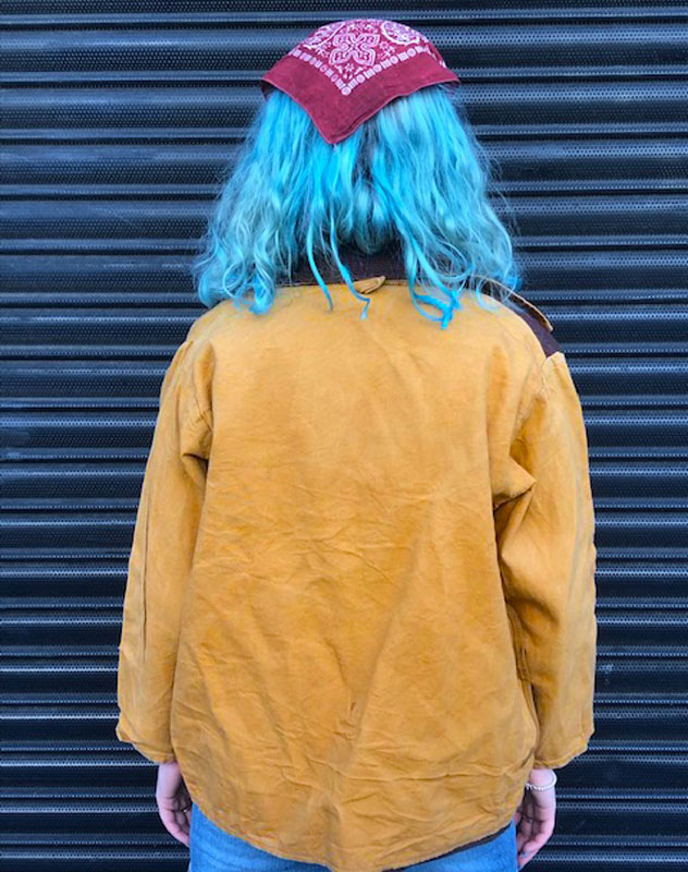 Beige Canvas Hunting Jacket - UK S - Blue 17 Vintage Clothing
