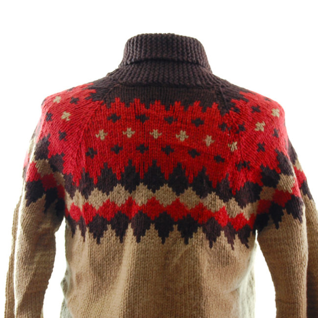 back of Classic Canadian Buffalo Cardigan