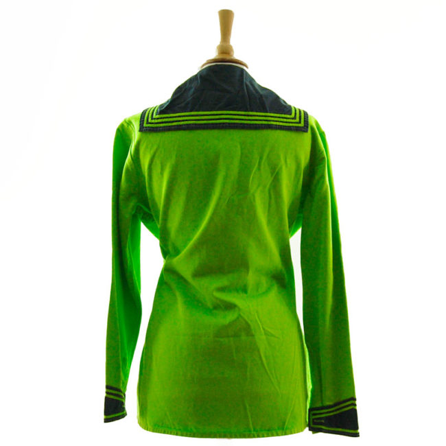 back of Neon Green Bib Sailor Top