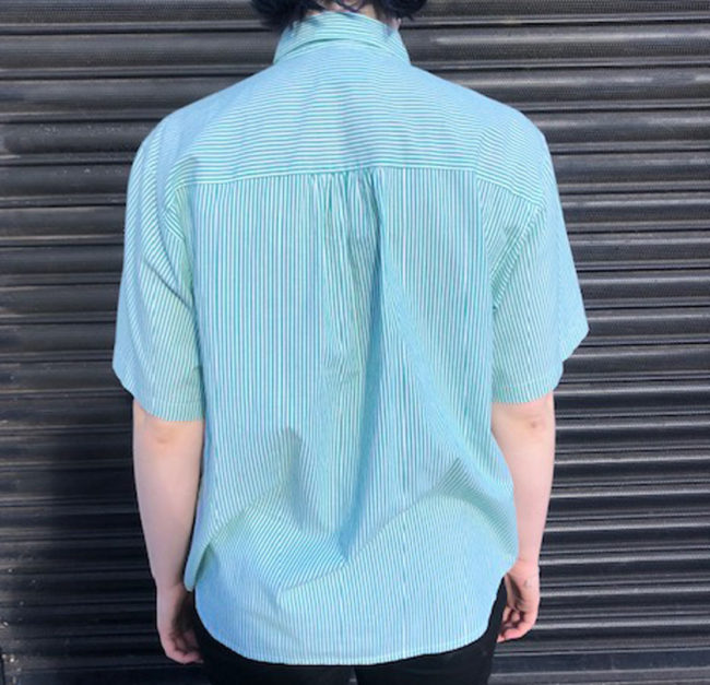 back of Green Pinstripe Tyrolean Shirt