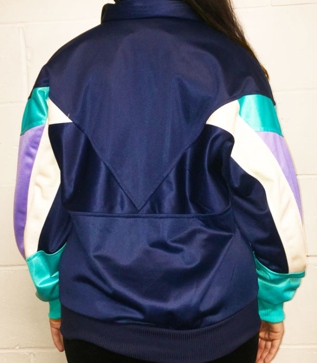 back of Leopard Block Colour Sports Jacket