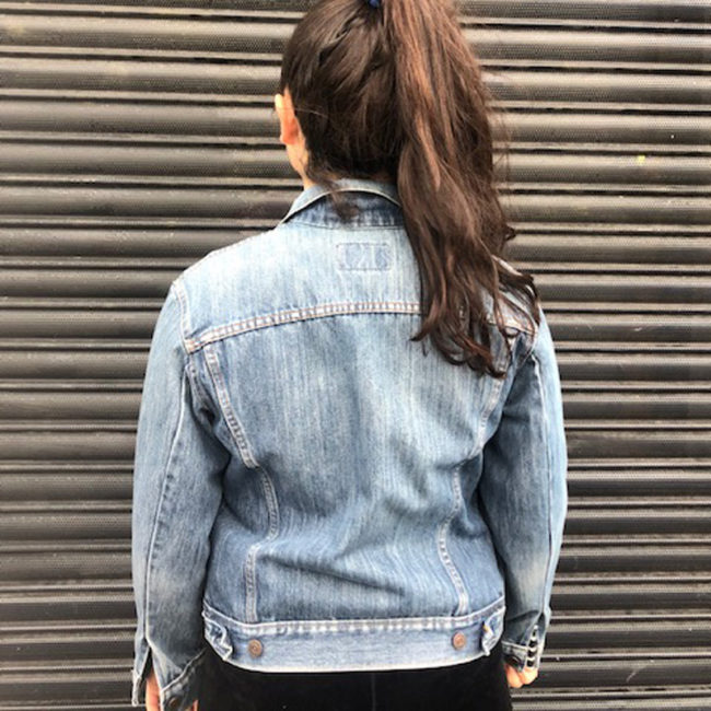 back of Levis Mid Faded Denim Jacket