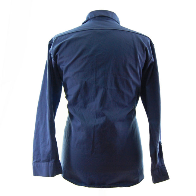 back of Mens Blue Cintas Work Shirt