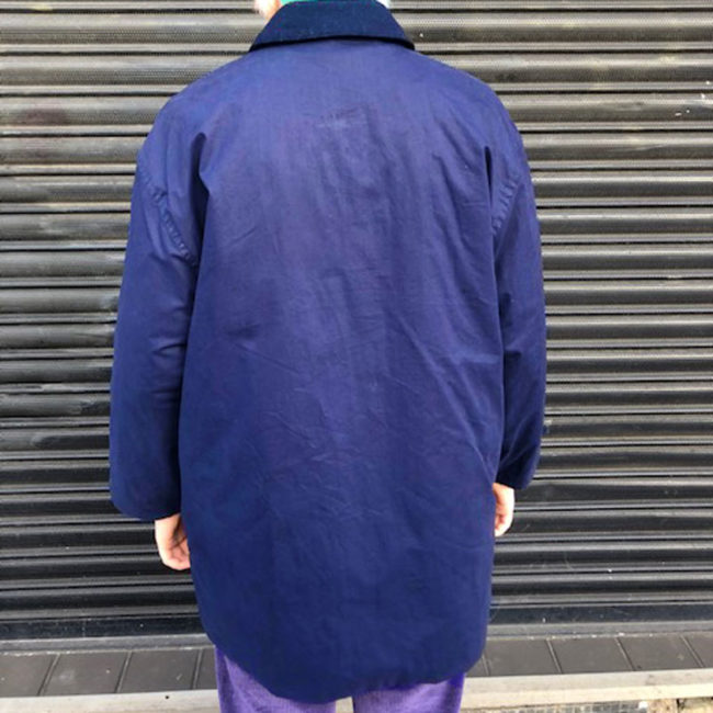 back of Yellow And Navy Burberry Coat