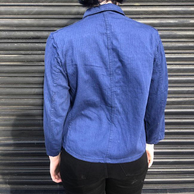 back of 80s Navy Blue Cotton Shirt