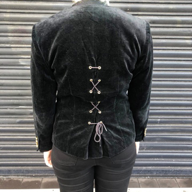 back of 90s Black Velvet Jacket