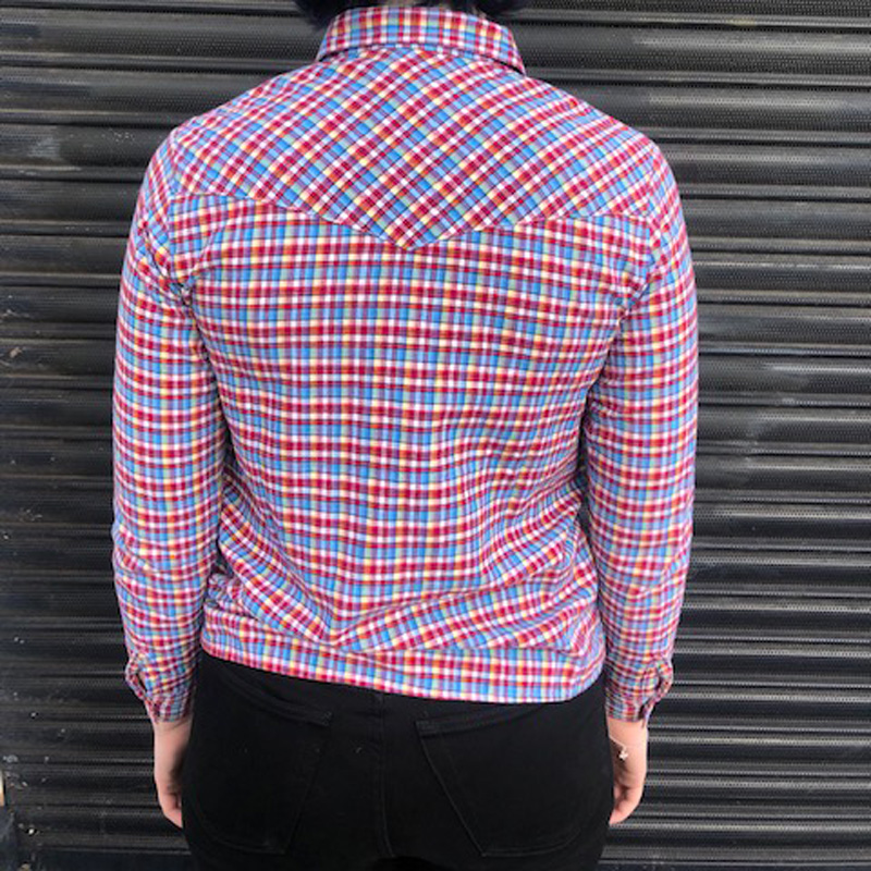 back of Vintage Multicolored Gingham Shirt