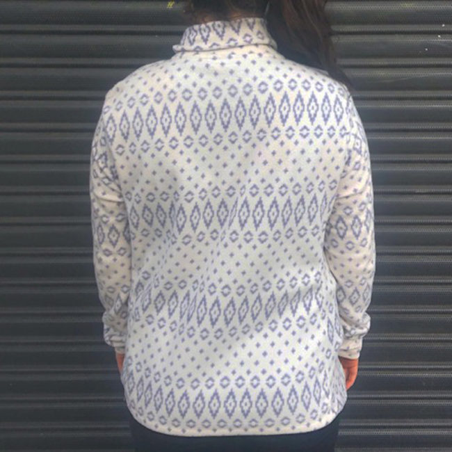 back of White And Grey Festive Print Fleece