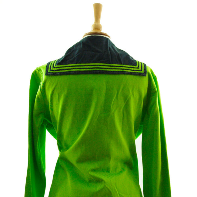 close back of Florescent Green Long Sleeve Sailor Top