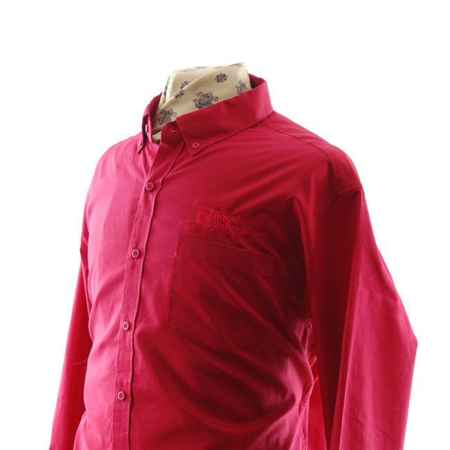 close side of Red Royal Technologies Work Shirt