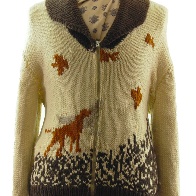 close up of Animal Scene Buffalo Cardigan