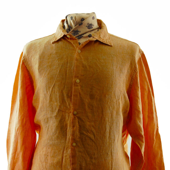 Close up front of Banana Republic Orange Shirt