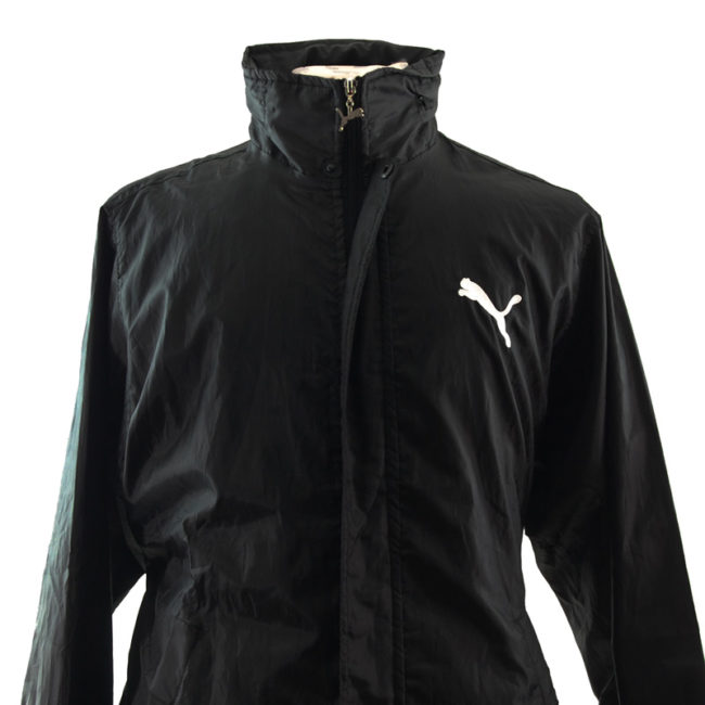 close up of Puma Black Block-Colour Windbreaker