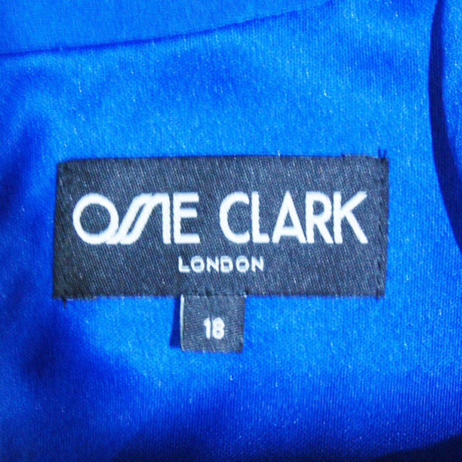 label of Ossie Clark Blue Evening Dress