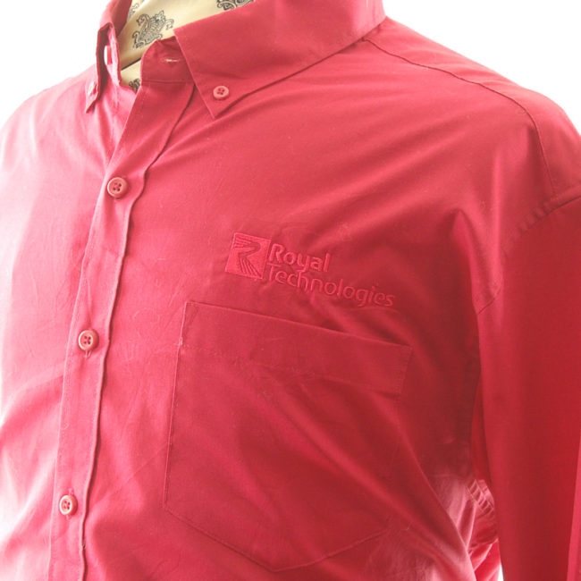 label of Red Royal Technologies Work Shirt