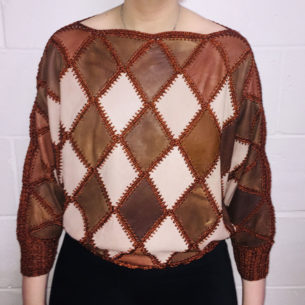 80s Brown And Beige Jumper