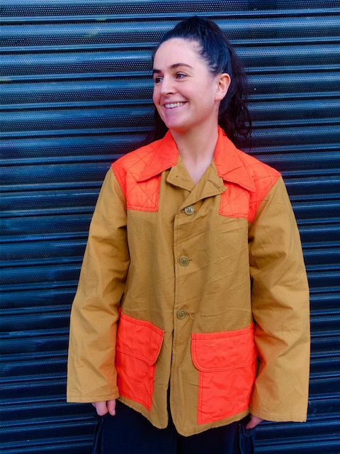 Neon Orange And Canvas Hunting Jacket