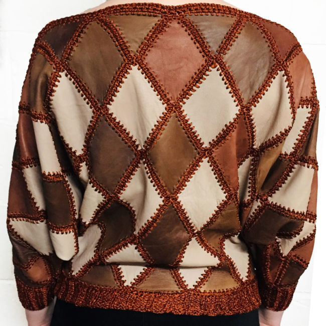 back of 80s Brown And Beige Jumper