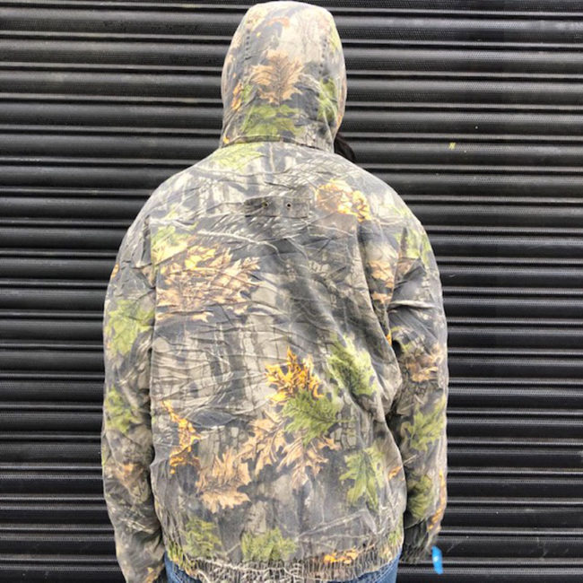 back of Woodland Camouflage Hunting Jacket
